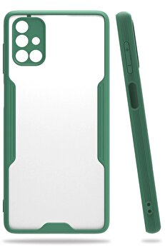 CepteToptan Samsung Galaxy M51 Kılıf Platin Silikon - Yeşil - DROPX2116-9215