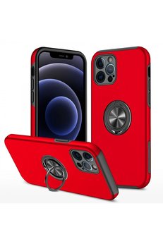 CepteToptan iPhone 12 Pro Max Kılıf Elit Yüzüklü Kapak - Kırmızı - DROPX7108-7631