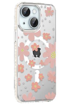 CepteToptan Apple iPhone 14 Floral Magsafe Kapak - Pembe - DROPX3698-2855