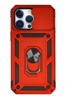 CepteToptan iPhone 14 Pro Max Kılıf Pars Lens Yüzüklü Silikon - Kırmızı - DROPX2368-8659