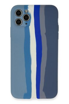 CepteToptan iPhone 11 Pro Kılıf Ebruli Lansman Silikon - Mavi-Gri - DROPX2235-3349