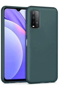 CepteToptan Xiaomi Redmi 9T Kılıf Nano içi Kadife Silikon - Koyu Yeşil - DROPX9348-1316