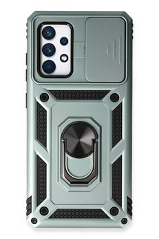 CepteToptan Samsung Galaxy A73 5G Kılıf Pars Lens Yüzüklü Silikon - Yeşil - DROPX6673-8462