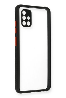 CepteToptan Samsung Galaxy A71 Kılıf Miami Şeffaf Silikon - Siyah - DROPX4603-4320