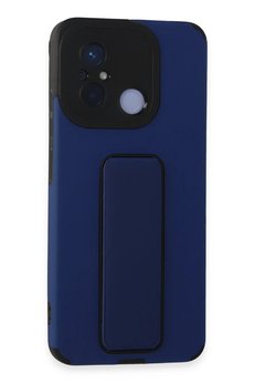 CepteToptan Xiaomi Redmi 12C Kılıf Mega Standlı Silikon - Mavi - DROPX8154-9226