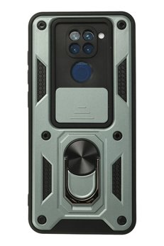 CepteToptan Xiaomi Redmi Note 9 Kılıf Pars Lens Yüzüklü Silikon - Yeşil - DROPX8859-6163