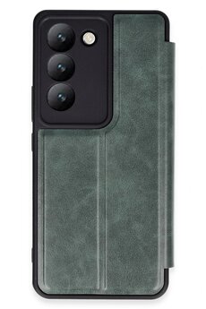 CepteToptan Vivo V30 Lite 4G Kılıf Flip Cover - Koyu Yeşil - DROPX8257-9441