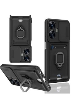 CepteToptan Realme C55 Kılıf Zuma Kartvizitli Yüzüklü Silikon - Siyah - DROPX3543-3241