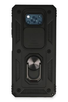 CepteToptan Xiaomi Pocophone X3 Kılıf Pars Lens Yüzüklü Silikon - Siyah - DROPX7012-2643