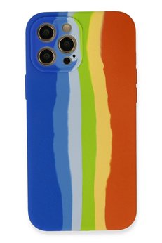CepteToptan iPhone 12 Pro Kılıf Ebruli Lansman Silikon - Mavi-Turuncu - DROPX9309-4676