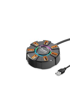 Evimdeyokyok Usb Hub Rgb 7 Port 480 Mbps 1.2 M Siyah Hdx7035