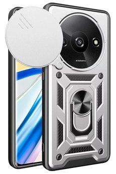 CepteToptan Xiaomi Redmi A3 4G Kılıf Pars Lens Yüzüklü Silikon - Gümüş - DROPX7351-3681