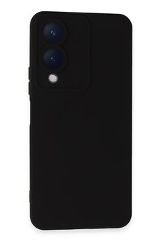 CepteToptan Vivo Y17S Kılıf Nano içi Kadife Silikon - Siyah - DROPX5879-9376