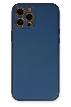 CepteToptan iPhone 12 Pro Max Kılıf Coco Deri Silikon Kapak - Açık Mavi - DROPX8589-3259