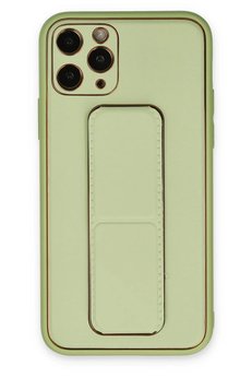 CepteToptan iPhone 11 Pro Kılıf Coco Deri Standlı Kapak - Su Yeşili - DROPX2645-5990