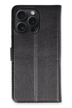 CepteToptan iPhone 15 Pro Max Kılıf Trend S Plus Kapaklı Kılıf - Siyah - DROPX7381-4180