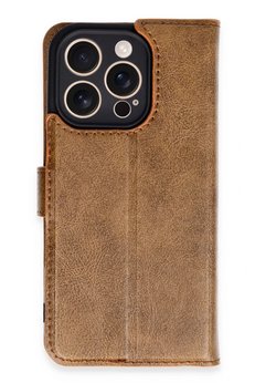CepteToptan iPhone 16 Pro Kılıf Trend S Plus Kapaklı Kılıf - Taba - DROPX9112-3871