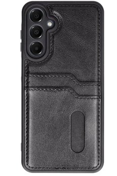 CepteToptan Samsung Galaxy S24 FE Kılıf Sara Kartvizitli Deri Kılıf - Siyah - DROPX1848-1437