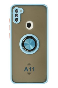 CepteToptan Samsung Galaxy A11 Kılıf Montreal Yüzüklü Silikon Kapak - Buz Mavi - DROPX3398-4346