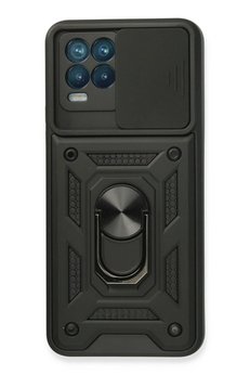 CepteToptan Realme 8 Kılıf Pars Lens Yüzüklü Silikon - Siyah - DROPX7786-4550