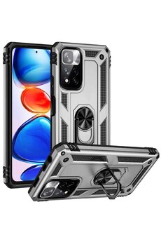 CepteToptan Xiaomi Redmi Note 11 Pro Plus 5G Kılıf Sofya Yüzüklü Silikon Kapak - Gümü - DROPX4398-2765