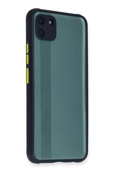 CepteToptan Realme C11 Kılıf Miami Şeffaf Silikon - Lacivert - DROPX7114-9118