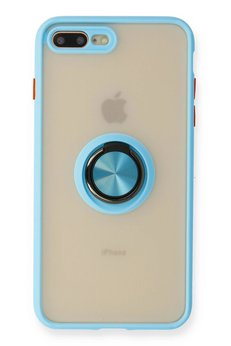 CepteToptan iPhone 7 Plus Kılıf Montreal Yüzüklü Silikon Kapak - Buz Mavi - DROPX4886-1333