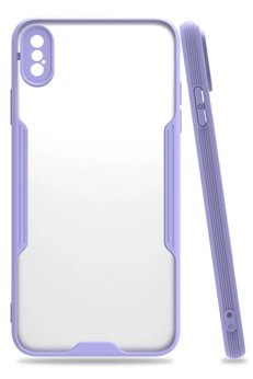 CepteToptan iPhone XS Max Kılıf Platin Silikon - Lila - DROPX8707-2366