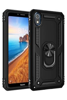 CepteToptan Xiaomi Redmi 7A Kılıf Sofya Yüzüklü Silikon Kapak - Siyah - DROPX8295-1014