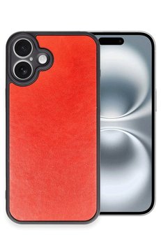 CepteToptan iPhone 16 Plus Kılıf Aras Deri Kapak - Kırmızı - DROPX8689-4703