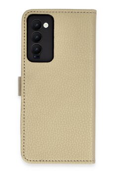 CepteToptan Tecno Camon 18 Kılıf Trend S Plus Kapaklı Kılıf - Gold - DROPX7157-5555