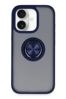 CepteToptan iPhone 16 Kılıf Montreal Yüzüklü Silikon Kapak - Lacivert - DROPX9007-4778