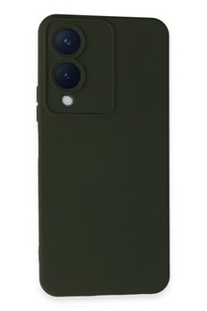 CepteToptan Vivo Y17S Kılıf Nano içi Kadife Silikon - Koyu Yeşil - DROPX9474-7241