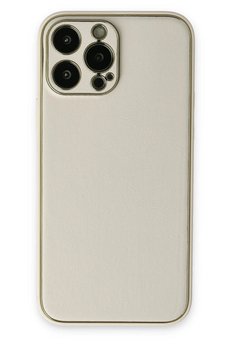 CepteToptan iPhone 13 Pro Kılıf Coco Deri Silikon Kapak - Beyaz - DROPX4224-2853