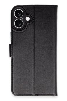 CepteToptan iPhone 16 Plus Kılıf Trend S Plus Kapaklı Kılıf - Siyah - DROPX5139-5121