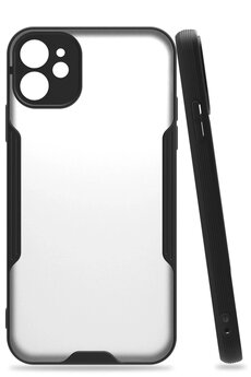 CepteToptan iPhone 11 Kılıf Platin Silikon - Siyah - DROPX3694-5256