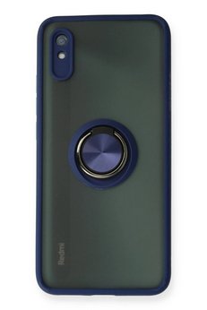 CepteToptan Xiaomi Redmi 9A Kılıf Montreal Yüzüklü Silikon Kapak - Lacivert - DROPX4763-2073