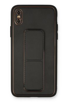 CepteToptan iPhone XS Max Kılıf Coco Deri Standlı Kapak - Siyah - DROPX4398-4017