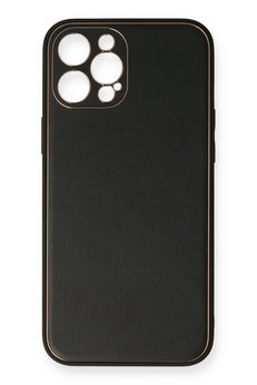 CepteToptan iPhone 12 Pro Kılıf Coco Deri Silikon Kapak - Siyah - DROPX2333-4195