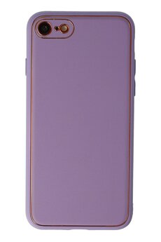 CepteToptan iPhone 7 Kılıf Coco Deri Silikon Kapak - Lila - DROPX6819-7417