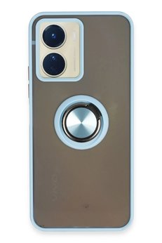 CepteToptan Vivo Y16 Kılıf Montreal Yüzüklü Silikon Kapak - Buz Mavi - DROPX9107-4467