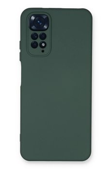 CepteToptan Xiaomi Redmi Note 11 Kılıf Nano içi Kadife Silikon - Koyu Yeşil - DROPX6025-5657