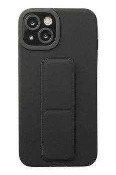CepteToptan iPhone 14 Plus Kılıf Mega Standlı Silikon - Siyah - DROPX8518-8218