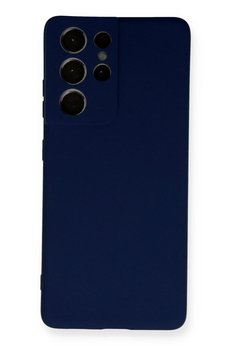 CepteToptan Samsung Galaxy S21 Ultra Kılıf Nano içi Kadife Silikon - Lacivert - DROPX7580-4054