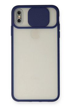 CepteToptan iPhone XS Max Kılıf Palm Buzlu Kamera Sürgülü Silikon - Lacivert - DROPX6997-7505