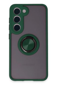 CepteToptan Samsung Galaxy S23 Kılıf Montreal Yüzüklü Silikon Kapak - Yeşil - DROPX3522-4268