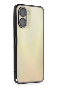 CepteToptan Vivo Y16 Kılıf Lensli Silikon - Siyah - DROPX4346-8262