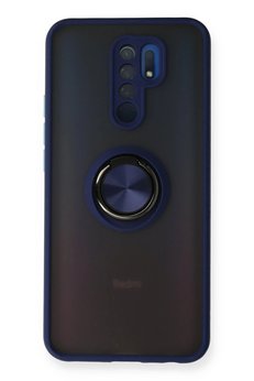 CepteToptan Xiaomi Redmi 9 Kılıf Montreal Yüzüklü Silikon Kapak - Lacivert - DROPX3132-8340