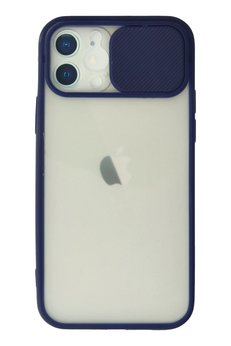 CepteToptan iPhone 12 Kılıf Palm Buzlu Kamera Sürgülü Silikon - Lacivert - DROPX8309-9391