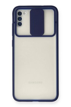 CepteToptan Samsung Galaxy A11 Kılıf Palm Buzlu Kamera Sürgülü Silikon - Lacivert - DROPX1615-8546